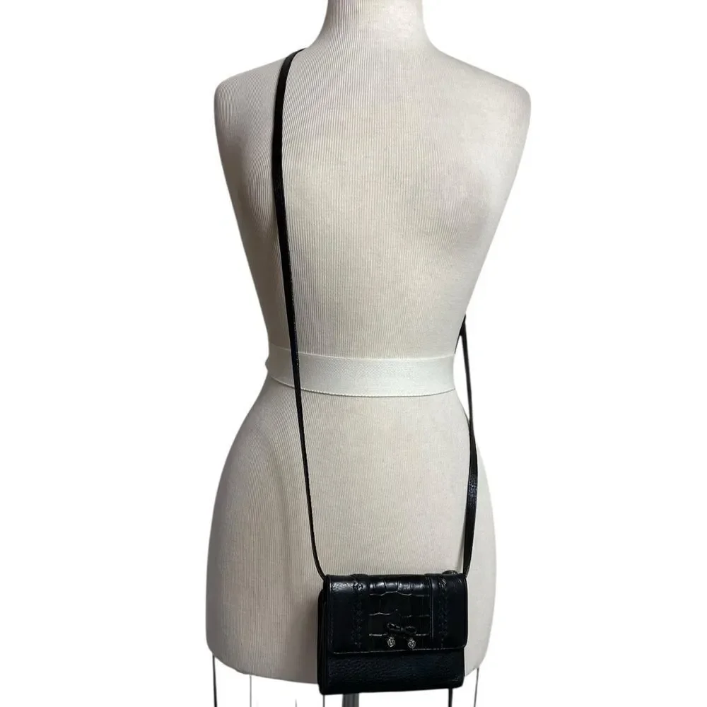 Brighton Cross body Wallet Black leather